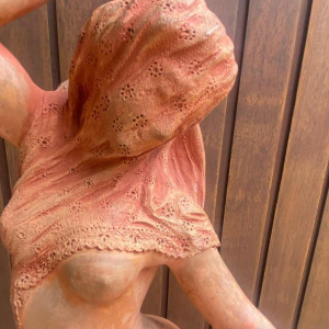 Charles Martial Baury "femme au voile" sculpture en terre cuite, 1868