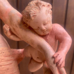 Charles Martial Baury "femme au voile" sculpture en terre cuite, 1868