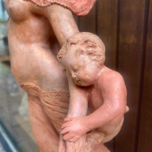 Charles Martial Baury "femme au voile" sculpture en terre cuite, 1868