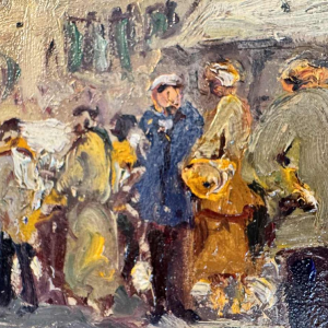 Albert DANDOY (1885-1977): 'Diksmude - Marché' peinture huile sur toile