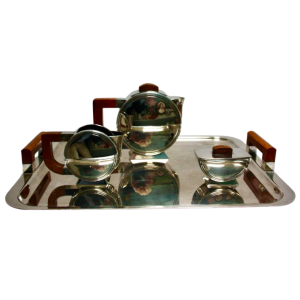 Christian Fjerdingstad for Christofle, Art Deco silver-plated tea set, ca 1930