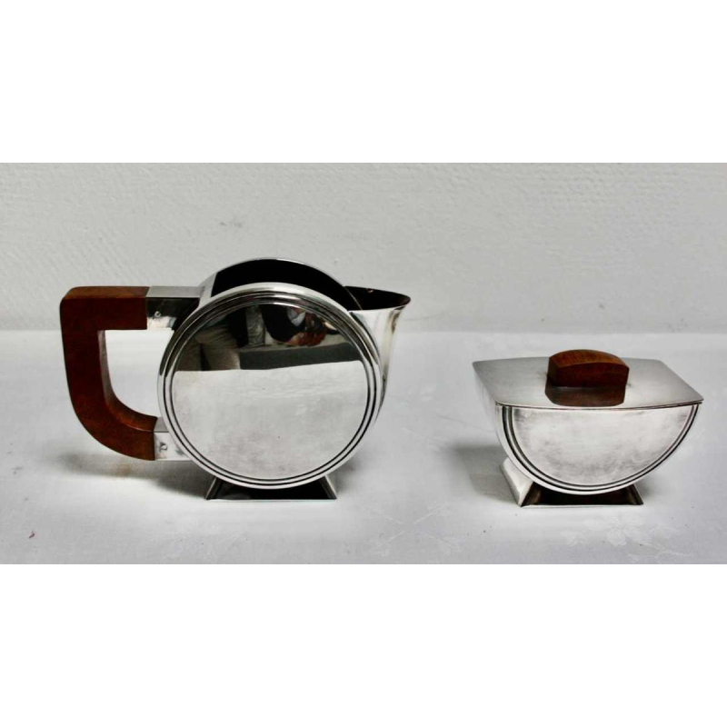 Christian Fjerdingstad for Christofle, Art Deco silver-plated tea set, ca 1930