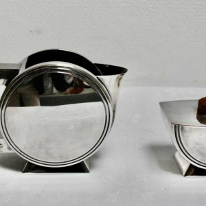 Christian Fjerdingstad for Christofle, Art Deco silver-plated tea set, ca 1930