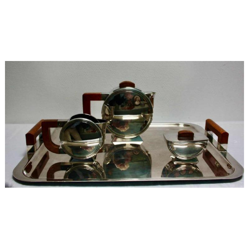 Christian Fjerdingstad for Christofle, Art Deco silver-plated tea set, ca 1930