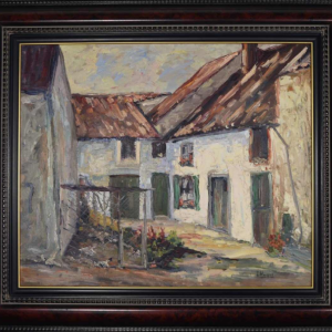 Ivan HUQUE, olieverfschilderij op paneel, Luikse landschapsschilderschool, 20e eeuw