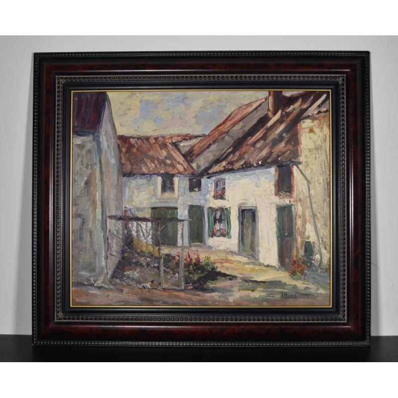 Ivan HUQUE, olieverfschilderij op paneel, Luikse landschapsschilderschool, 20e eeuw
