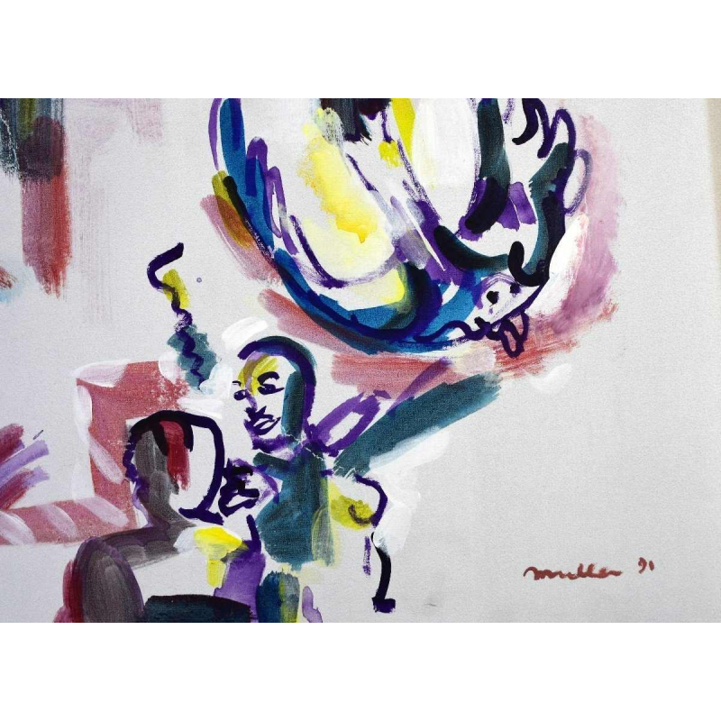 Jacques Muller “Williamsburgh Bridge (New York)” acrylverf op doek, 20e eeuw