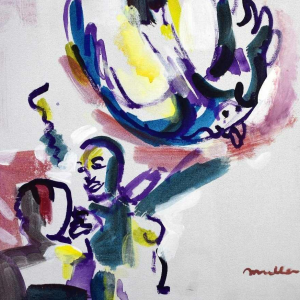 Jacques Muller “Williamsburgh Bridge (New York)” acrylverf op doek, 20e eeuw