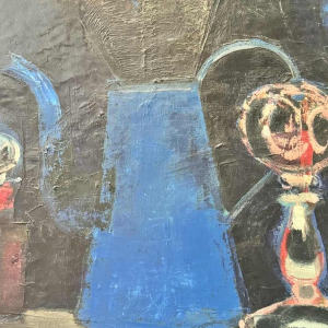 Luc PEROT 'compositie' schilderij olieverf op doek, ca 1950/60