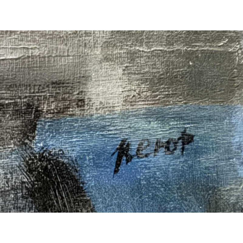 Luc PEROT composition painting oil on canvas, ca 1950/60