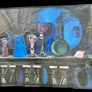 Luc PEROT 'composition' tableau huile sur toile, ca 1950/60