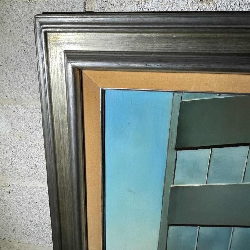 MACKOWIAK ERWIN "Nu au panneau de signalisation" Belgian Pop'Art painting, oil on canvas, ca 1975