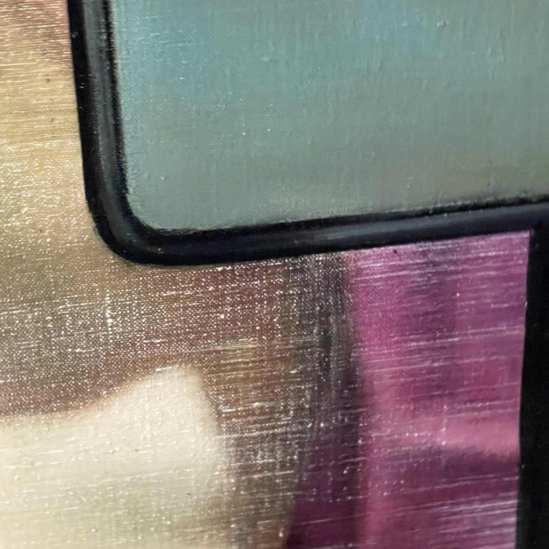 MACKOWIAK ERWIN "Nu au panneau de signalisation" Belgian Pop'Art painting, oil on canvas, ca 1975