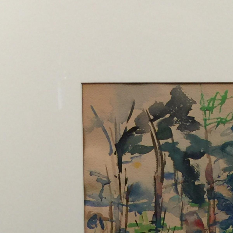 Flory Roland (1905 - 1978), gouache op papier "terras in het kreupelhout"