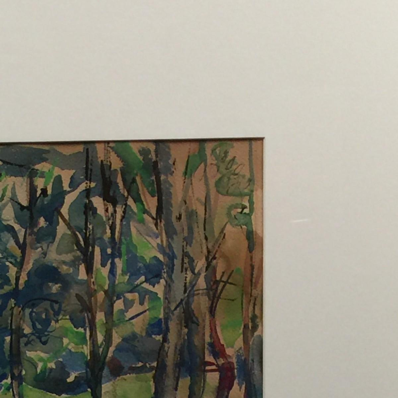 Flory Roland (1905 - 1978), gouache sur papier "terrasse en sous-bois"