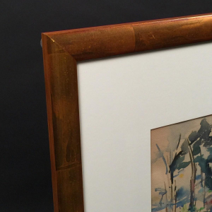 Flory Roland (1905 - 1978), gouache op papier "terras in het kreupelhout"