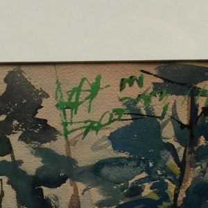 Flory Roland (1905 - 1978), gouache on paper "terrace in the undergrowth"