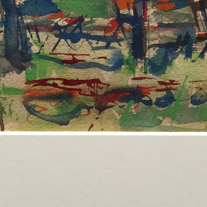 Flory Roland (1905 - 1978), gouache on paper "terrace in the undergrowth"