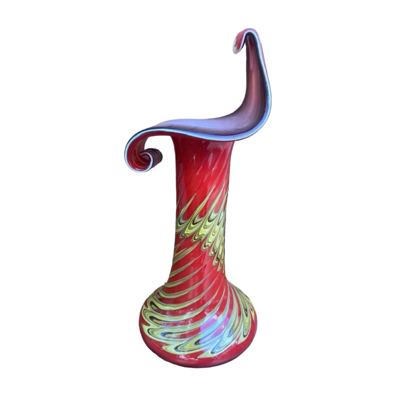 Murano, vase en verre rouge, ca 1960