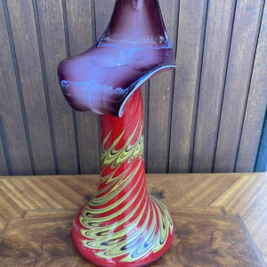 Murano, red glass vase, ca 1960