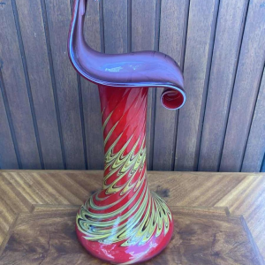 Murano, red glass vase, ca 1960