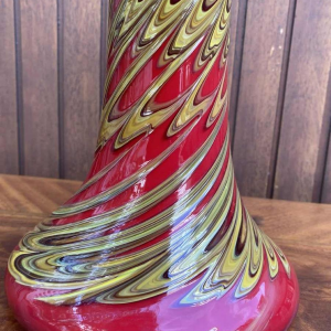 Murano, vase en verre rouge, ca 1960