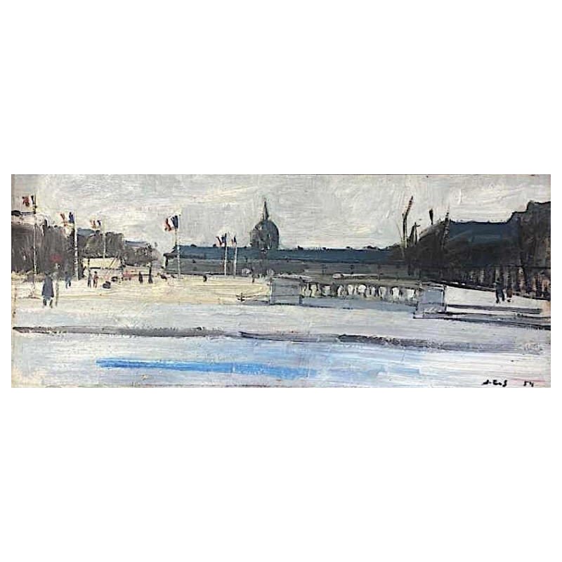 Jean Estève-Silly Les Invalides à Paris oil on panel, signed and dated 1959