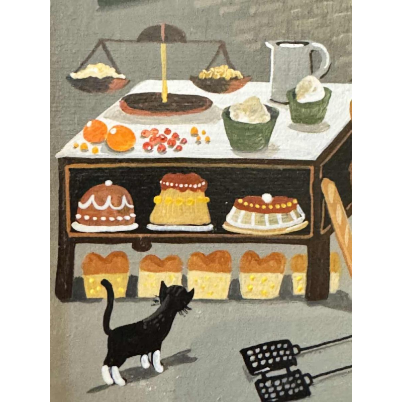 Marie-Louise BATARDY (1943-): «The baker » painting oil on canvas