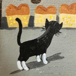 Marie-Louise BATARDY (1943-): « De bakker » schilderij olie op doek