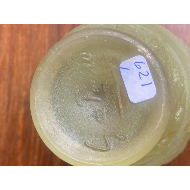 Georges De Feure, vase Art Déco en verre pressé moulé, décor à la grecque, ca 1920