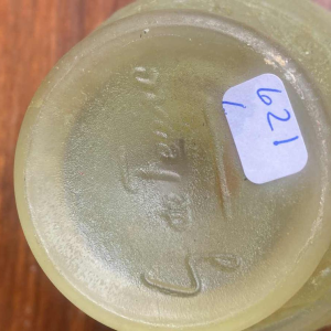 Georges De Feure, vase Art Déco en verre pressé moulé, décor à la grecque, ca 1920