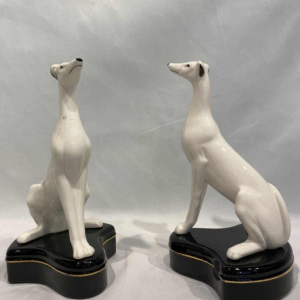 Fitz & Floyd, paar porseleinen windhond honden sculpturen, ca 1960