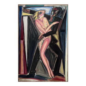 Yvan Theys ‘Freedom Taken Away’ (Tokyo Biennale) expressionist painting, oil on canvas, 1983