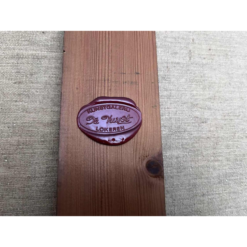 Yvan Theys “De Vrijheid Ontvoerd” (Biënnale van Tokio) expressionistisch schilderij, olieverf op doek, 1983