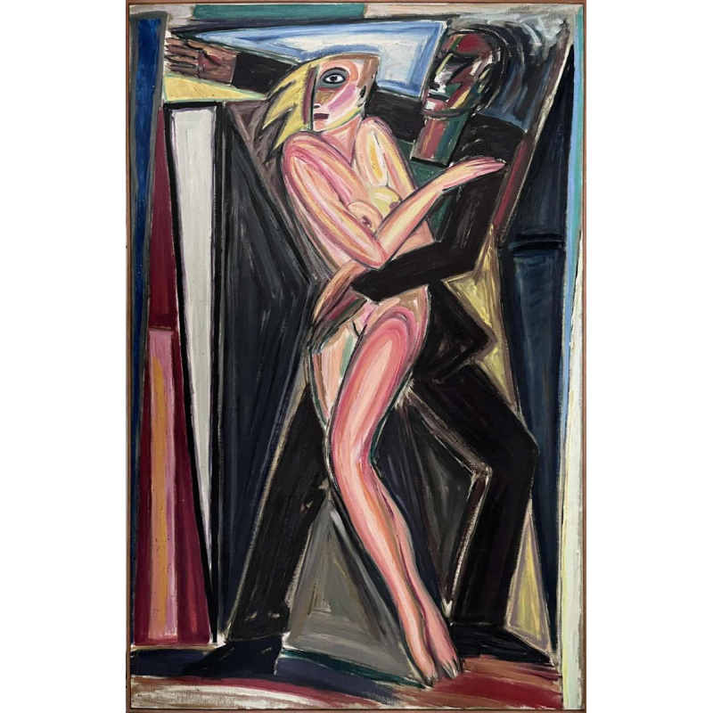 Yvan Theys ‘Freedom Taken Away’ (Tokyo Biennale) expressionist painting, oil on canvas, 1983