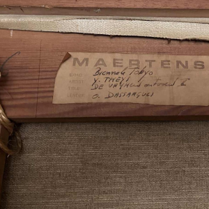 Yvan Theys “De Vrijheid Ontvoerd” (Biënnale van Tokio) expressionistisch schilderij, olieverf op doek, 1983