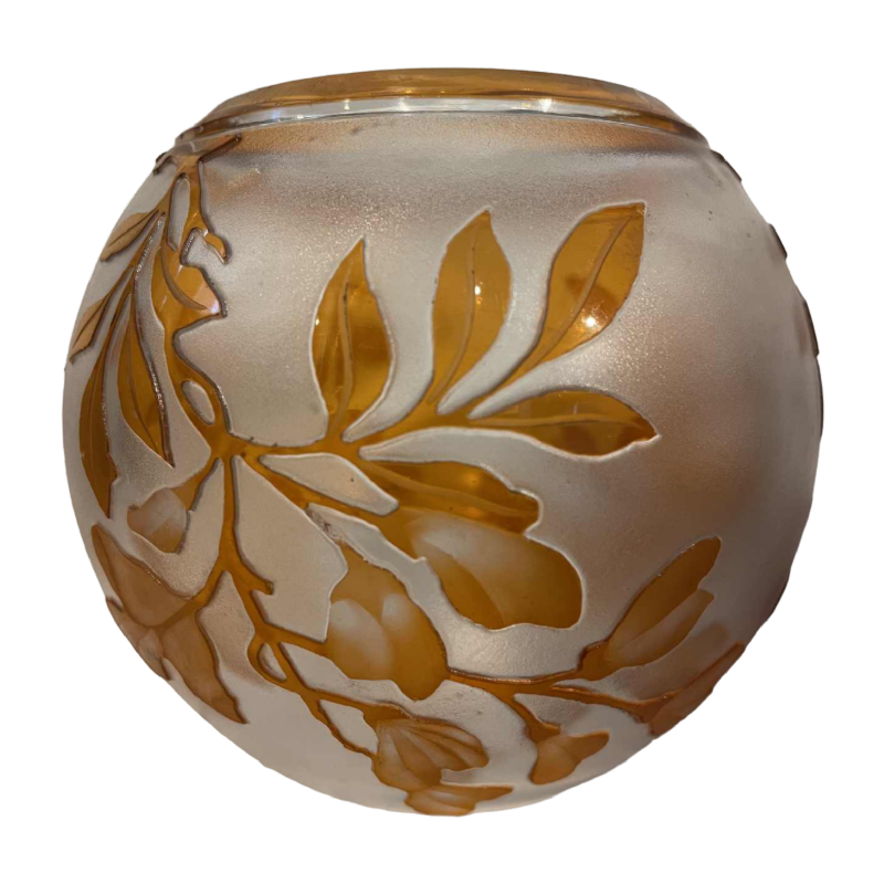 Vase boule cristal Val Saint-Lambert Léon Ledru et Camille Renard ép. 1898-1905