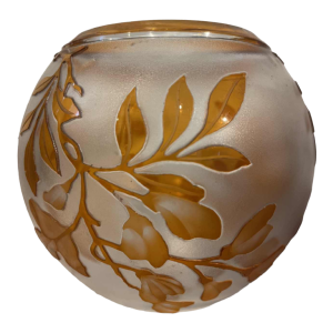 Vase boule cristal Val Saint-Lambert Léon Ledru et Camille Renard ép. 1898-1905