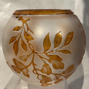 Vase boule cristal Val Saint-Lambert Léon Ledru et Camille Renard ép. 1898-1905