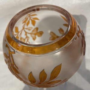 Val Saint-Lambert crystal ball vase, Léon Ledru and Camille Renard (married 1898-1905)