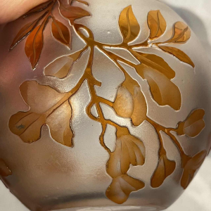 Val Saint-Lambert crystal ball vase, Léon Ledru and Camille Renard (married 1898-1905)