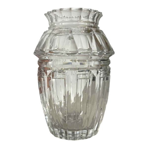 Joseph Simon pour Val Saint Lambert, vase Art Déco en cristal taillé incolore, ca 1925