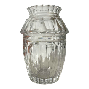Joseph Simon for Val Saint Lambert, Art Deco vase in clear cut crystal, ca 1925