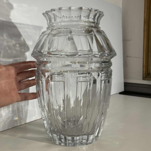 Joseph Simon for Val Saint Lambert, Art Deco vase in clear cut crystal, ca 1925