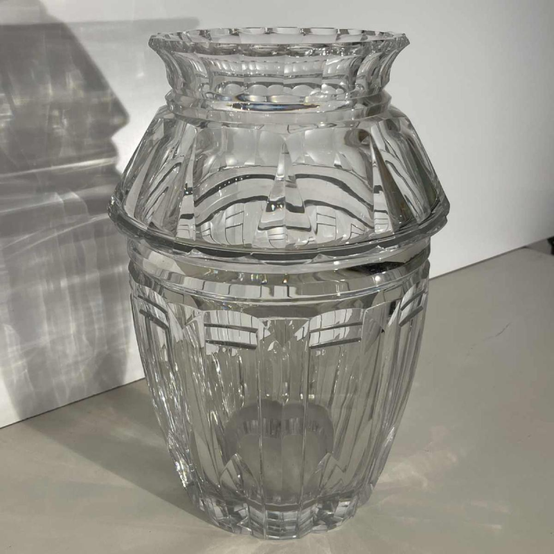 Joseph Simon for Val Saint Lambert, Art Deco vase in clear cut crystal, ca 1925