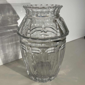 Joseph Simon pour Val Saint Lambert, vase Art Déco en cristal taillé incolore, ca 1925