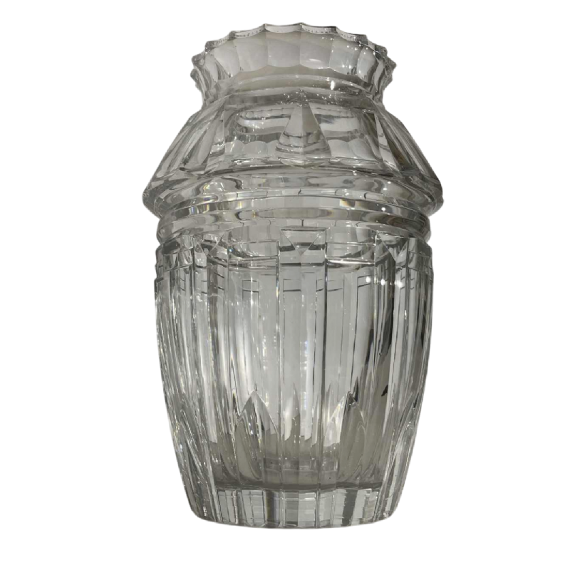 Joseph Simon pour Val Saint Lambert, vase Art Déco en cristal taillé incolore, ca 1925