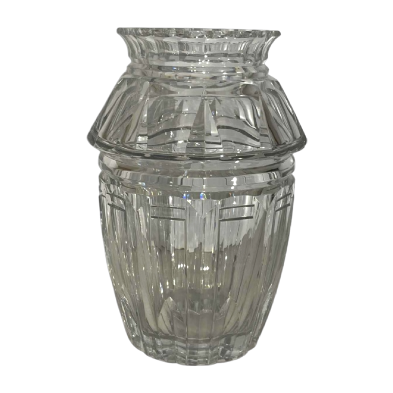 Joseph Simon pour Val Saint Lambert, vase Art Déco en cristal taillé incolore, ca 1925