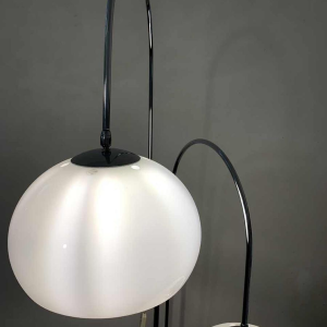 GEPO, Lampadaire Chrome / Marbre Vintage ' DOUBLE ARC ' adjustable, 1960s