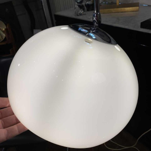 GEPO, Lampadaire Chrome / Marbre Vintage ' DOUBLE ARC ' adjustable, 1960s